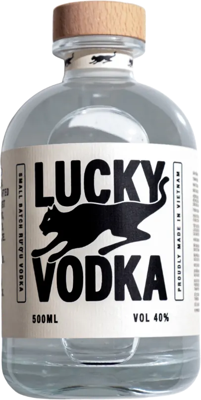 A 500ml bottle of Lucky Vodka